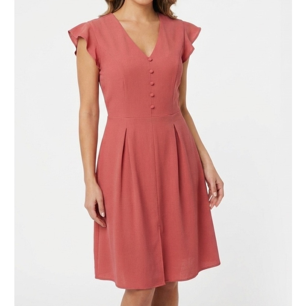 NEW Monteau cap sleeve Midi Dress MAUVE SMALL